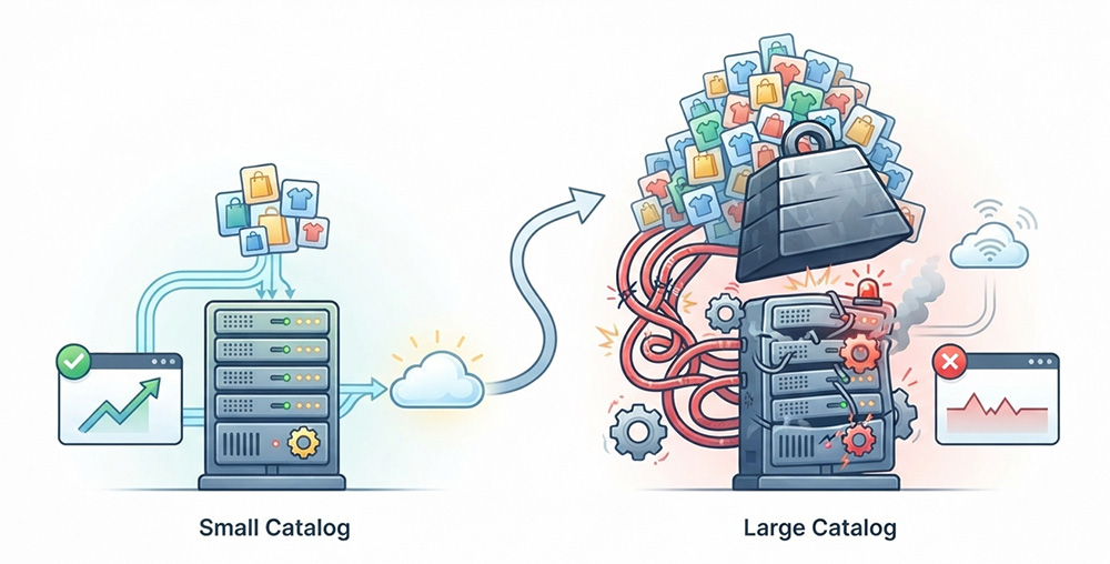 WooCommerce catalog Growth and it influence on performance with free themes